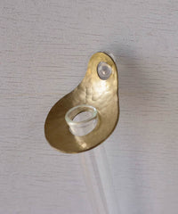 brass flower spoon